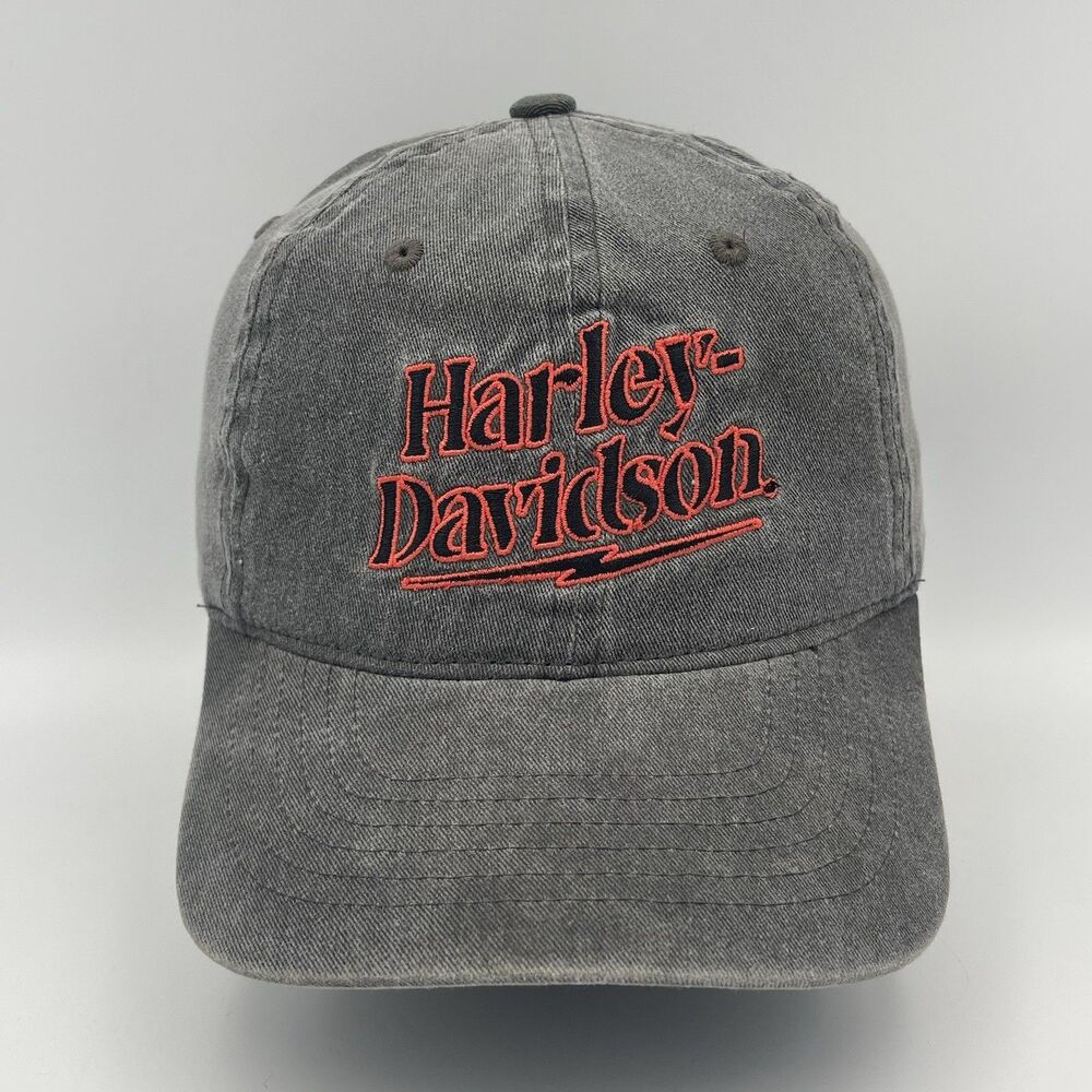 Harley Davidson Hat Cap Strapback Cotton Gray Motorcycle Boswell Nashville TN